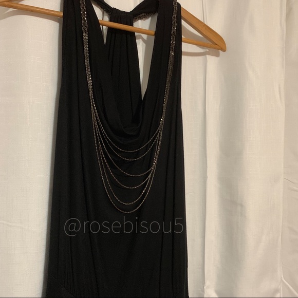 🍸🆕{JOSHUA} Black Braided Chain Embellished LBD - Picture 7 of 8